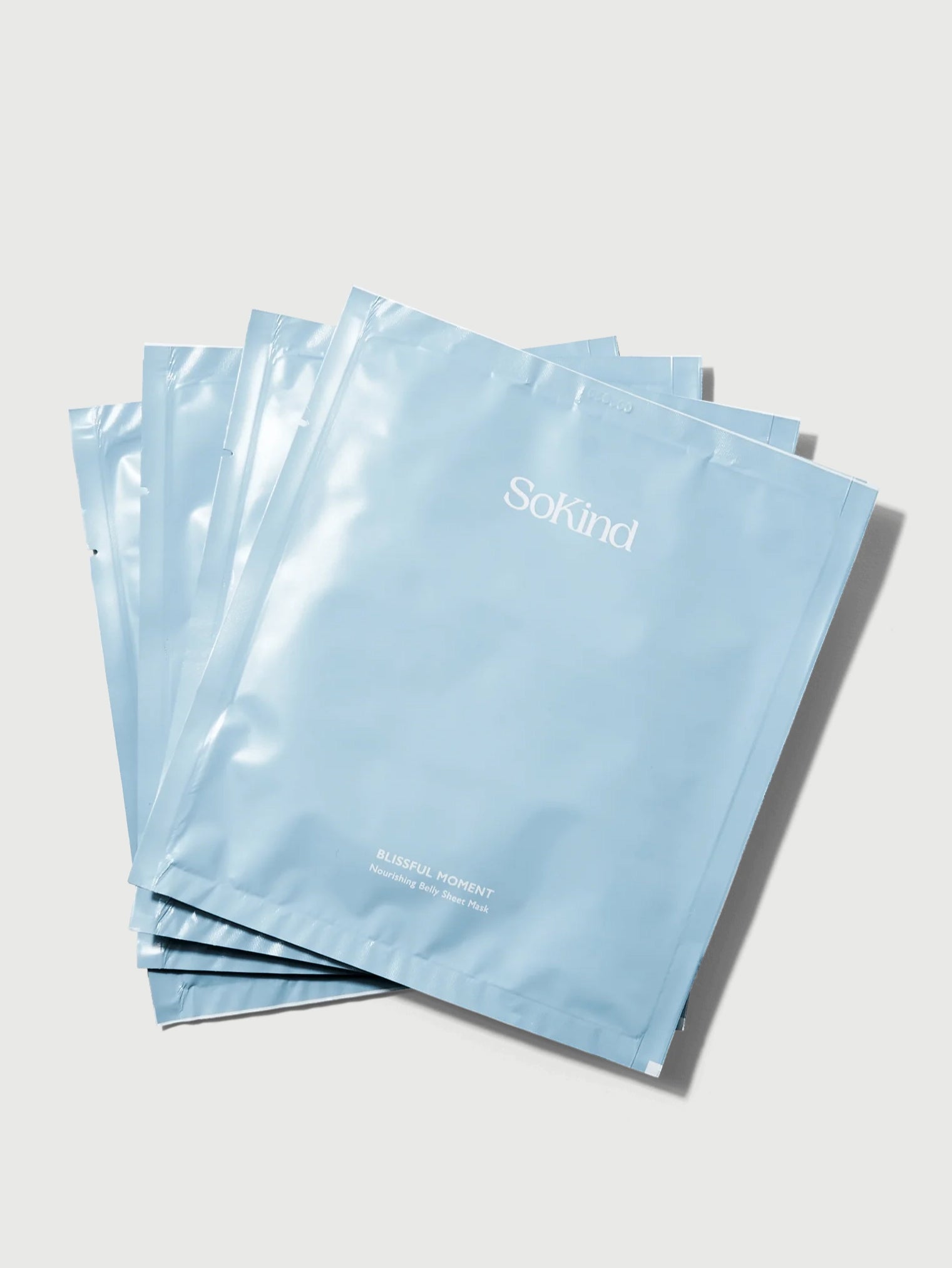 Sæt med fem lyseblå SoKind mavemasker i premium kvalitet med naturlig og nænsom pleje, elegant mat finish. - SoKind - Mavemaske